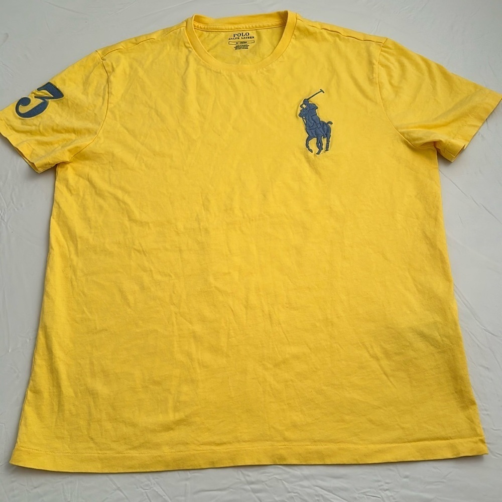 Ralph Lauren Polo yellow with light blue big pony logo short sleeve t-shirt